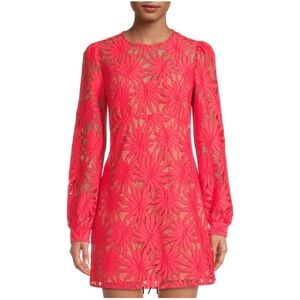 MICHAEL MICHAEL KORS Palm Lace Mini Dress - Sangria - size 0